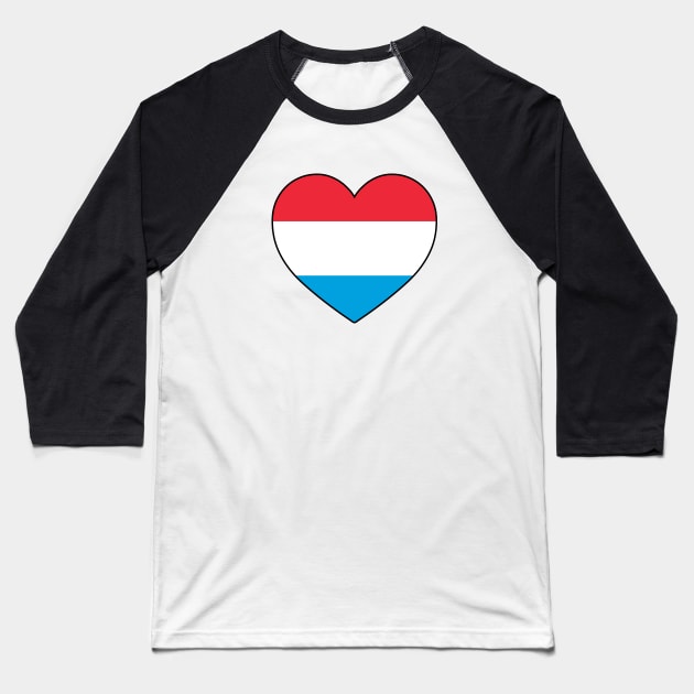 Heart - Luxembourg Baseball T-Shirt by Tridaak